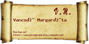 Vancsó Margaréta névjegykártya